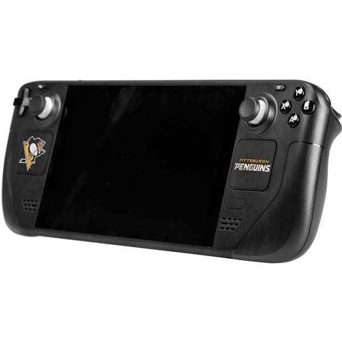 NHL Pittsburgh Penguins Distressed Steam Deck Handheld Gaming Computer Skin
